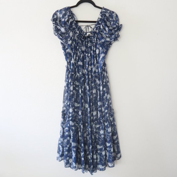 Ulla Johnson Sierra Silk Floral Midi Dress Size 2 - Picture 2 of 8